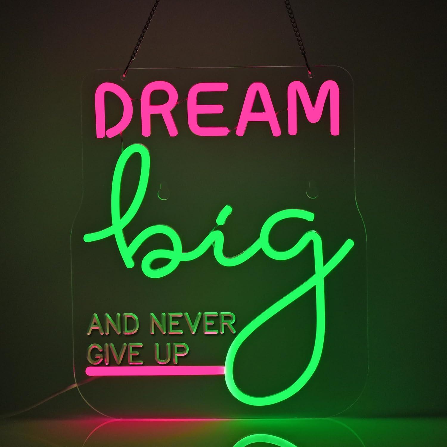 Home Gym Neon Sign - Неоновая вывеска «Мечтай великими мечтаниями»: Мотивационные