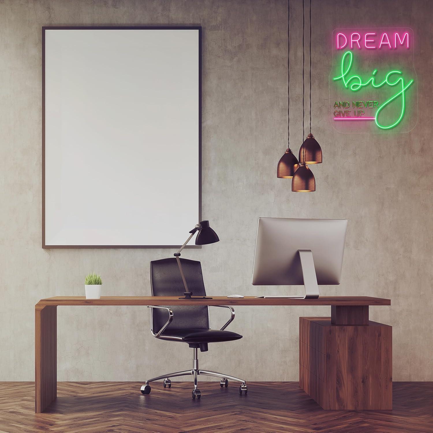 Неоновая вывеска «Мечтай велик – обзор и цена Home Gym Neon Sign