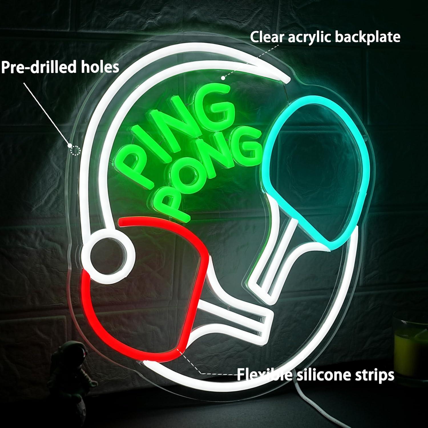 Неоновая вывеска «Пинг-понг» с – обзор и цена Home Gym Neon Sign