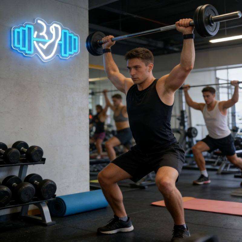Неоновая вывеска LED «Бицепс»  – обзор и цена Home Gym Neon Sign